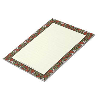 Mistletoe peint festive sur le Bloc-notes rouge gr