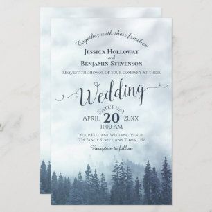 Misty Blue Pines BUDGET Faire-part de mariage