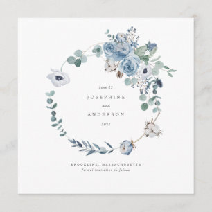 Misty Blues Wreath Enregistrer le menu Date