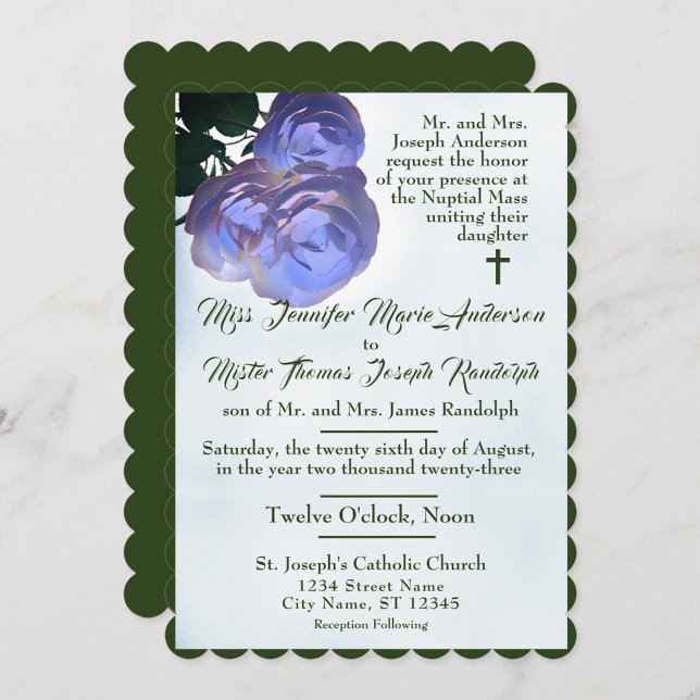 Misty Mauve et Green Faire-part de mariage (Créateur téléchargé)