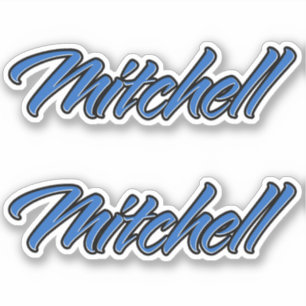 Mitchell Blue Autocollant Sticker Stickerset