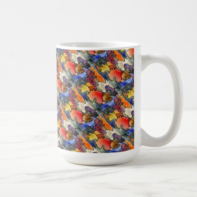 "Mites and Tites Tiled" Abstrait Design Mug (Droite)