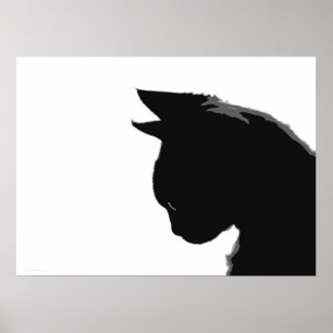 Mitzi Kitty: Black and White Cat Poster