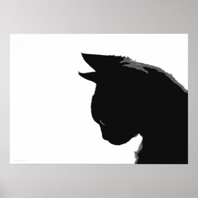 Mitzi Kitty : Poster de chat noir et blanc (Devant)