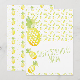 Mix de motif aquarelle ananas d'été Anniversaire