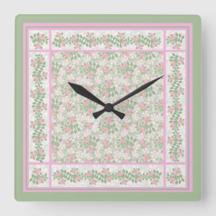 Mix'n'Match Rose Dogrose Motif Horloge murale