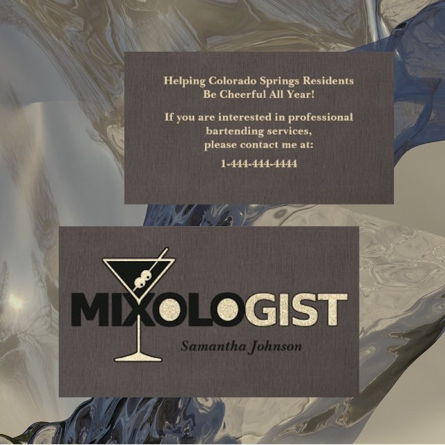 Mixologue de lin classique Carte de visite barman (Créateur téléchargé)
