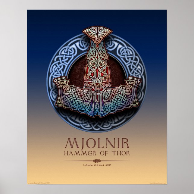 Mjolnir - Poster du marteau de Thor (16x20") (Devant)