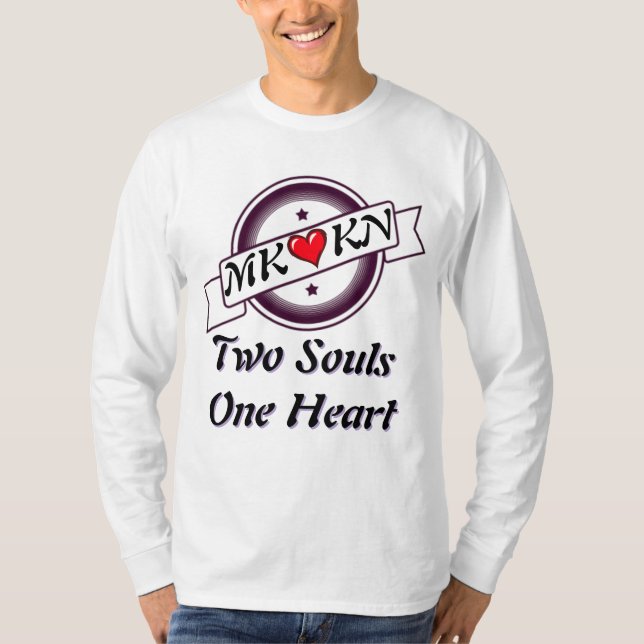 MK ♥ KN Deux Âmes Un Coeur Long T-Shirt À Manches  (Devant)