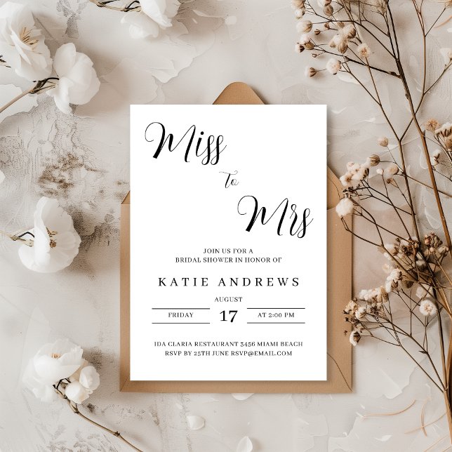 Mlle à Mme Bridal Shower Invitation (Créateur téléchargé)