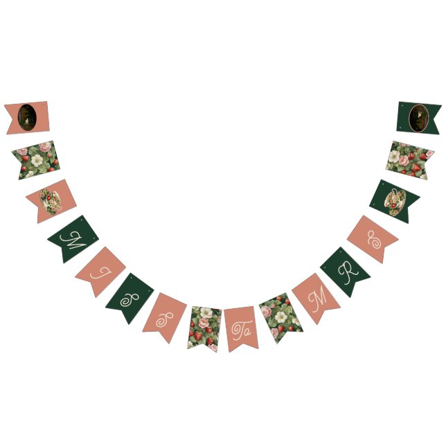 Mlle à Mme Fête des mariées Bannière fraise (Tout)