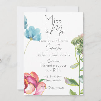 Mlle à Mme Fête des mariées Invitation