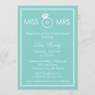 Mlle à Mme invitation de Fête de la mariée - toute