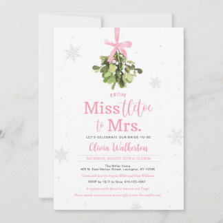 Mlle à Mme Pink Fête des mariées Invitation de Noë