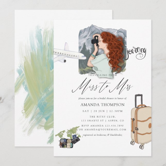 Mlle À Mme Travel Invitation À La Douche Mariale (Devant / Derrière)