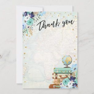 Mlle de fleurs de carte de remerciements à Mme