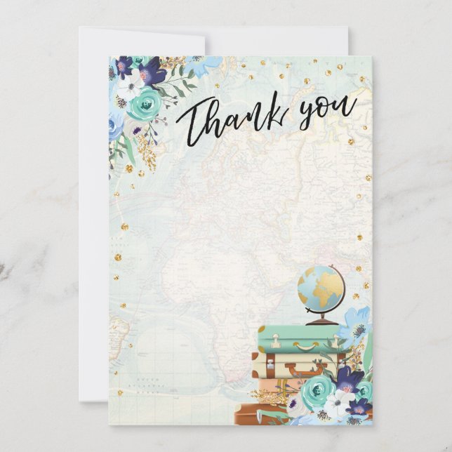 Mlle de fleurs de carte de remerciements à Mme (Devant)