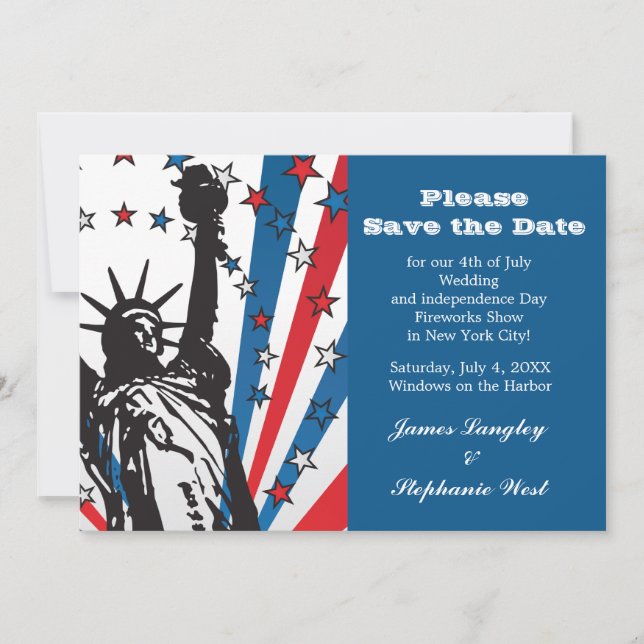 Mlle Liberty Patriotic Invitation (Devant)