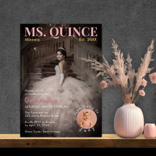 Mlle Quince Blush Rose Élégant Faire-Part de Quinc