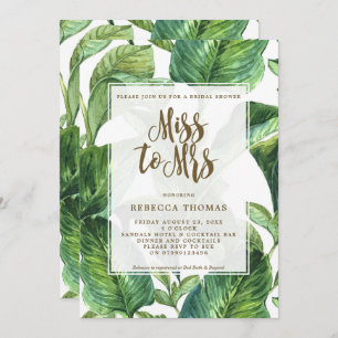 Mlle tropicale à Mme invitation nuptiale de douche