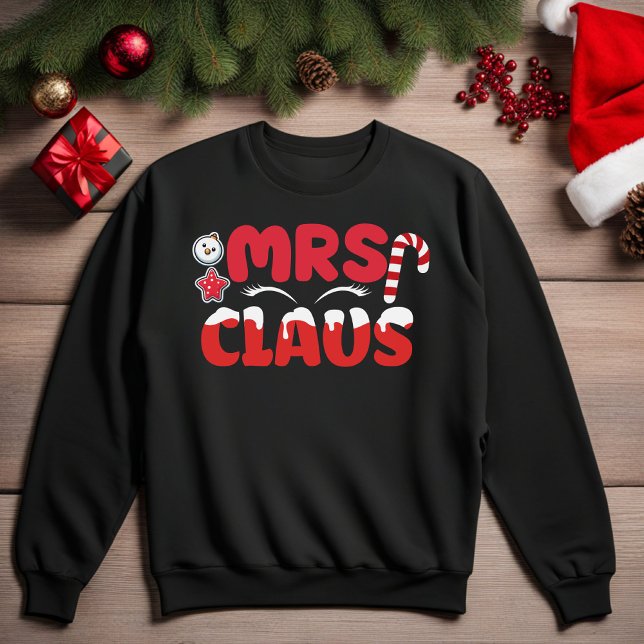 Mme Claus Melting Sweatshirt de Noël de neige (Mrs Claus Melting Snow Funny Christmas Sweatshirt)