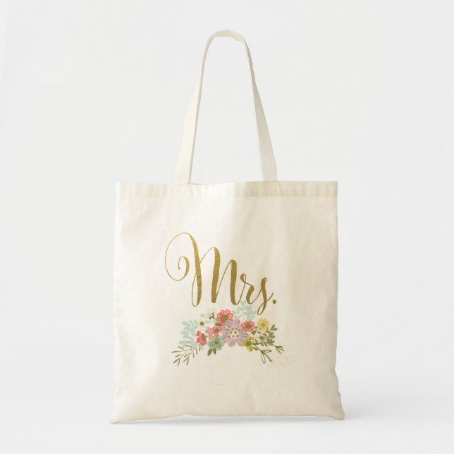 Mme Gold Floral Sac fourre-tout cadeau de mariage  (Devant)