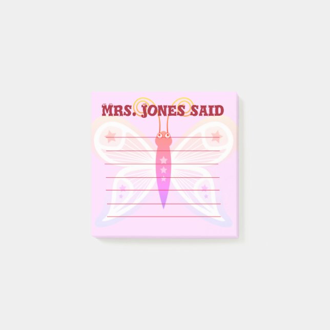 Mme Jones A Dit Pink Post-It Notes (Devant)