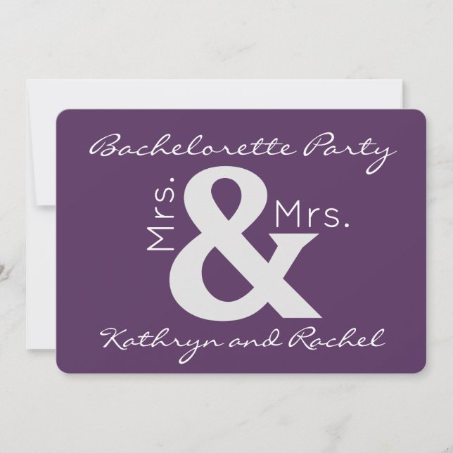 Mme & Mme Bachelorette Party Invitation (Devant)