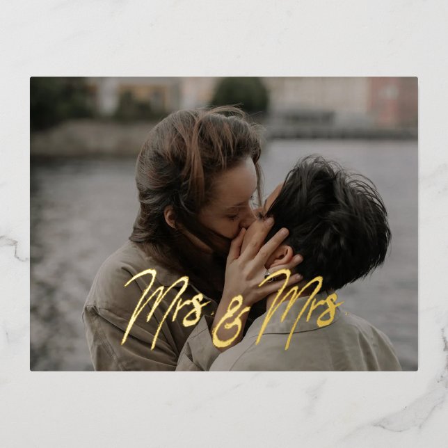 Mme & Mme Faire-part de mariage de carte postale (Recto)