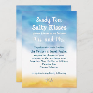 Mme & Mme Sandy Toes Wedding Invitation - ciel & s