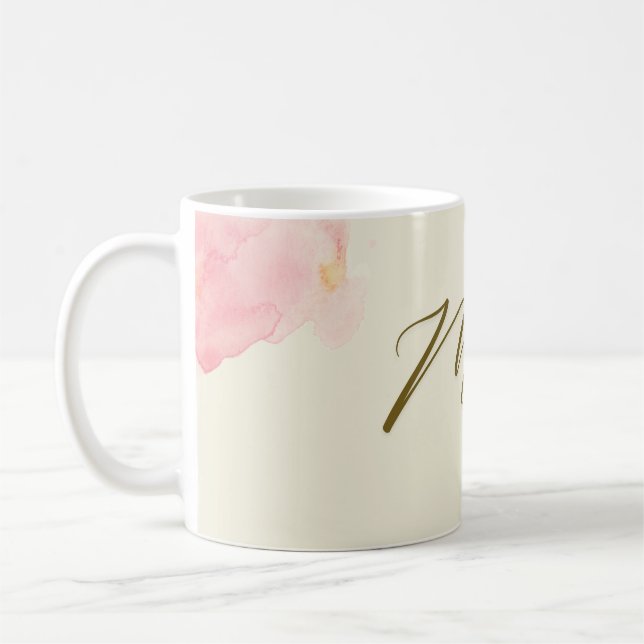 Mme Mug - Pastel Rose Floral Corner Design (Gauche)