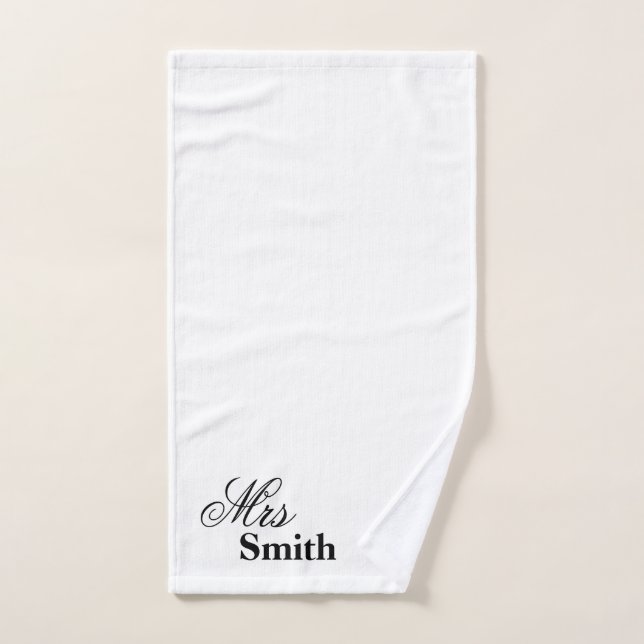 Mme nommée personnalisée Smith White (Serviette à main)