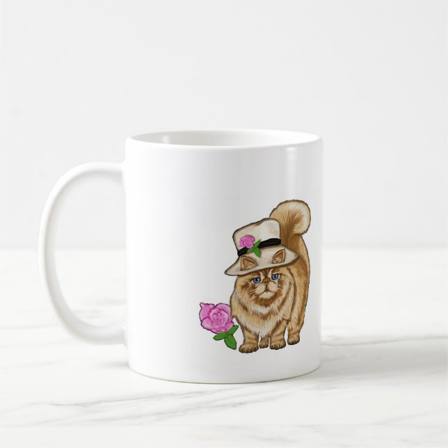 Mme originale chat fou. tasse de café, couverture (Gauche)