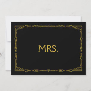"Mme" Panneau Mariage de style Art déco or