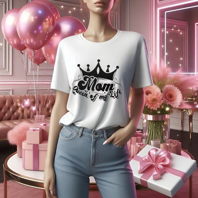 MME Reine de ma vie femmes blanches T-shirt (Créateur téléchargé)