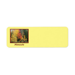 MN Arbres en automne Retourner l'adresse Étiquette