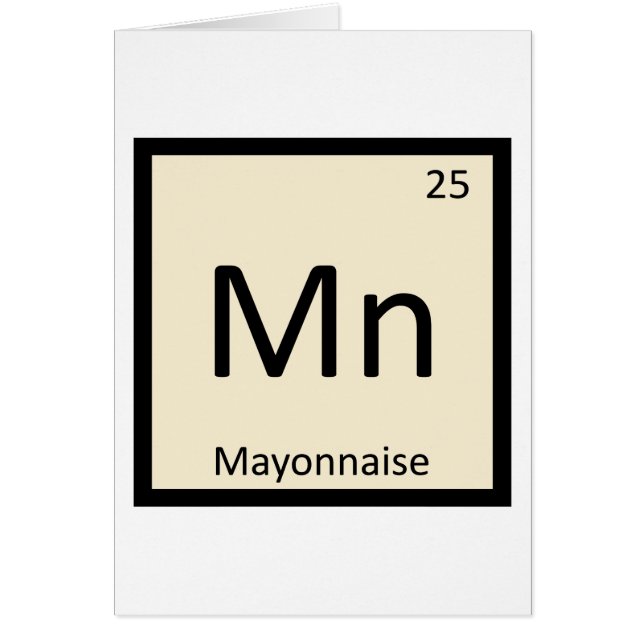 Mn - Tableau périodique de la chimie des sédiments (Devant)