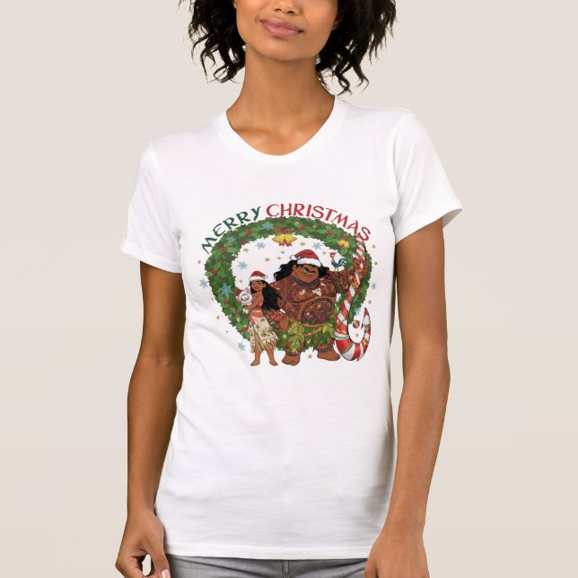 Moana & Maui Merry Christmas T-Shirt | Holiday Adv (Devant)