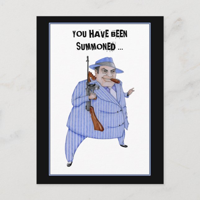 Mob Boss Meurtre Mystère Invitation Carte postale (Devant)