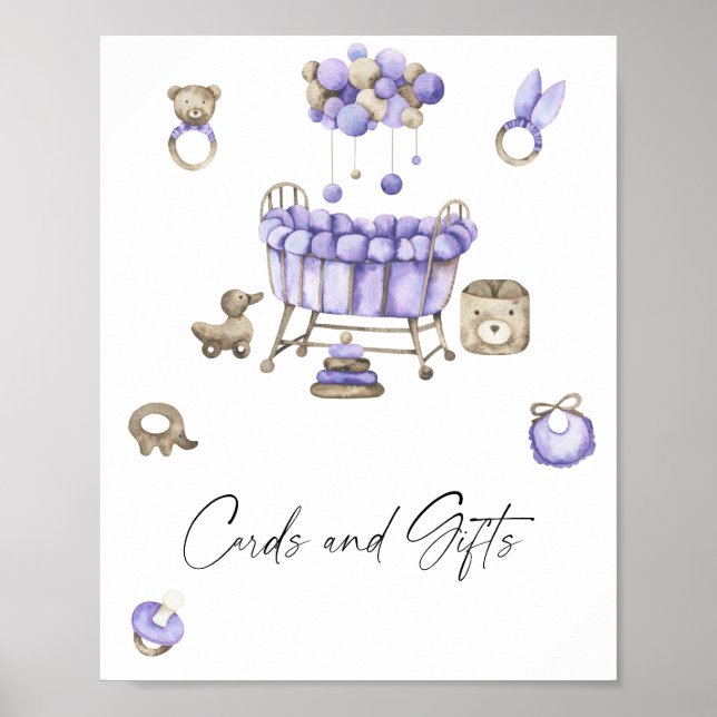 Mobile pour nursery - Affiche CARTES ET CADEAUX (Devant)