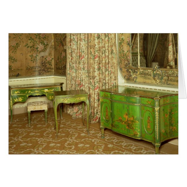 Mobilier laqué vert et or dans l'état (Devant horizontal)