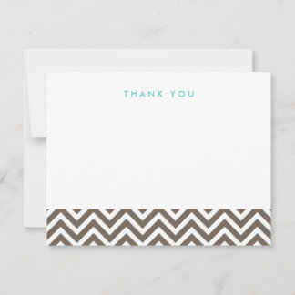 Mocha Brown Simple Chevron Merci Cartes de notes