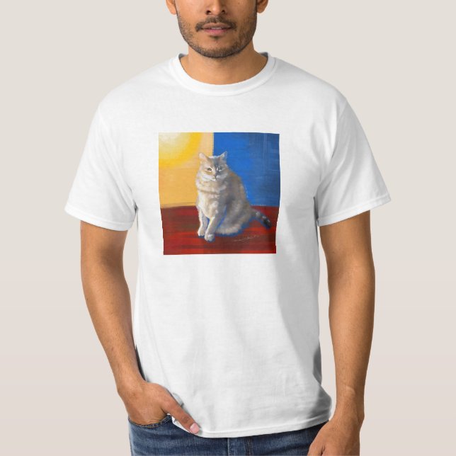 "Mocha le chat" - T-shirt style impressionniste (Devant)