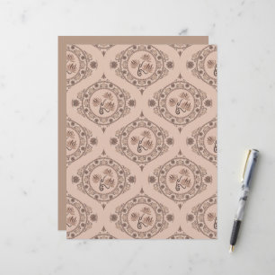Mocha Rococo Revival Mandala Retro Ogee Scrapbook