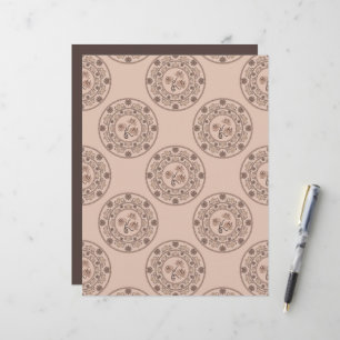 Mocha Rococo Revival Polka Dot Mandala Scrapbook