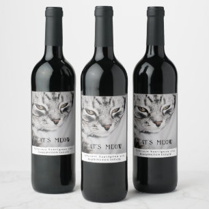 Mockup Chat's Meow Custom Wine Étiquettes