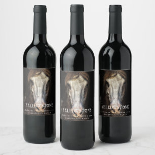 Mockup Cheval sauvage Western Étiquettes de vin pe