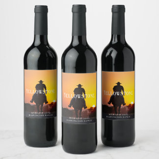 Mockup Old Western Cowboy Étiquettes de vin person