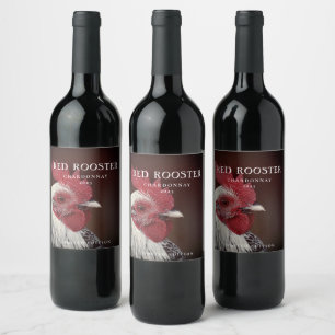 Mockup Simple Red Rooster Étiquettes de vin person
