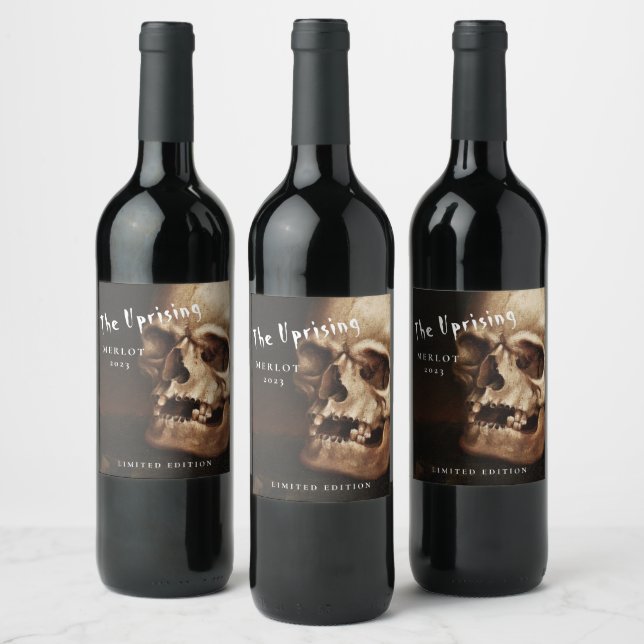 Mockup Skull Skeleton Custom Wine Étiquettes (Bouteilles)